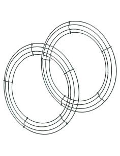 Marco de Corona de Alambre Metal 2 Piezas 35.56 cm Verde Oscuro