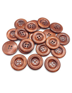 Botones de costura de madera KARMELLING 20PC 35mm café oscuro
