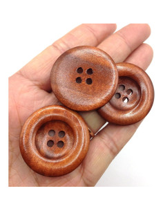 Botones de costura de madera KARMELLING 20PC 35mm café oscuro 2