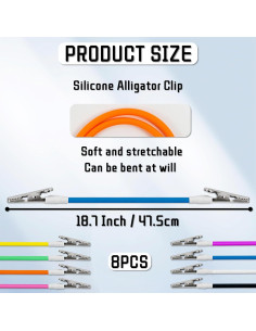 8 Clips de Babero de Silicona NEETUE Multicolor 47.5cm 2