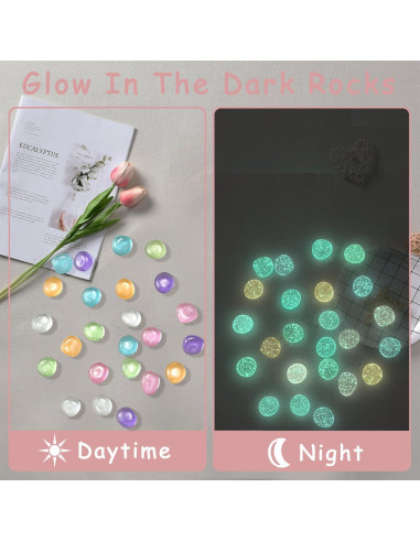 Piedras Brillantes Ajuwaa 200 Pcs Rosa Estrella para Jardín