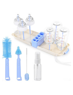 Kit de Limpieza de Biberones Portátil Lijroavy 7 en 1 Azul