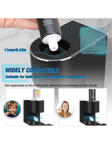 Dispensador Automático de Pasta de Dientes Monstake Negro 6 Niveles