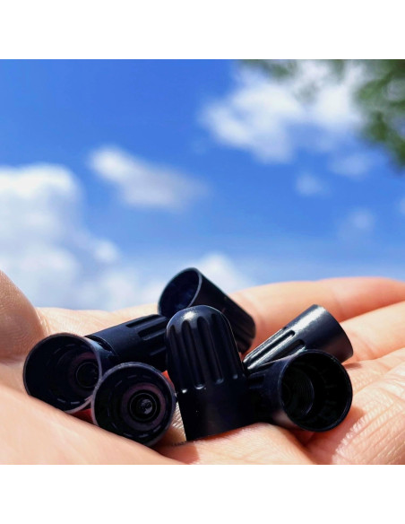 Tapa de Válvula de Neumático TPMSCENTER Universal Negra - 8 Piezas