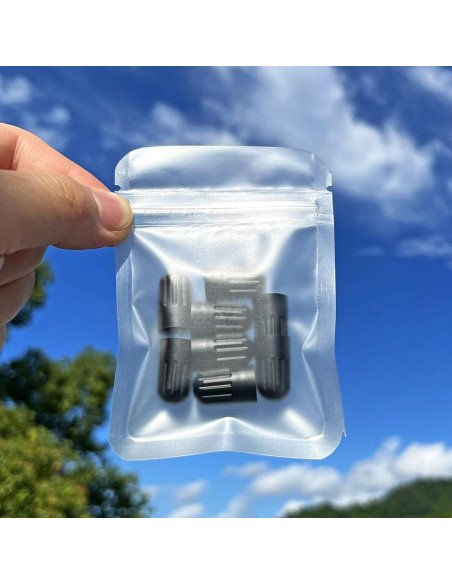 Tapa de Válvula de Neumático TPMSCENTER Universal Negra - 8 Piezas