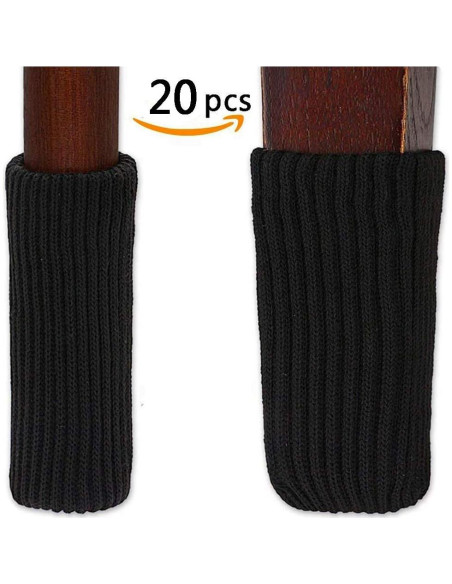 Calcetines para Patas de Muebles TEKEFT 20 Piezas Negro Calcetines para Patas de Muebles TEKEFT 20 Piezas Negro