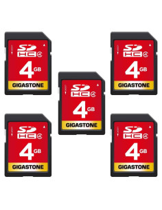 GIGASTONE 4GB Tarjeta SDHC Clase 4 Paquete de 5 con Estuches