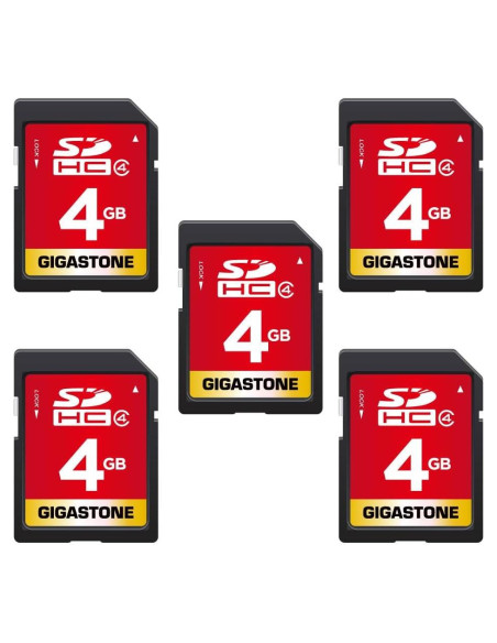 GIGASTONE 4GB Tarjeta SDHC Clase 4 Paquete de 5 con Estuches