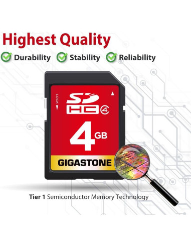 GIGASTONE 4GB Tarjeta SDHC Clase 4 Paquete de 5 con Estuches