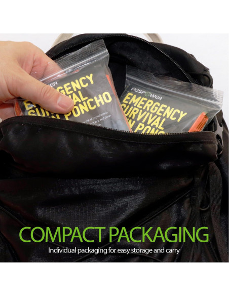 Poncho de Lluvia de Emergencia FosPower 4 Piezas Impermeable