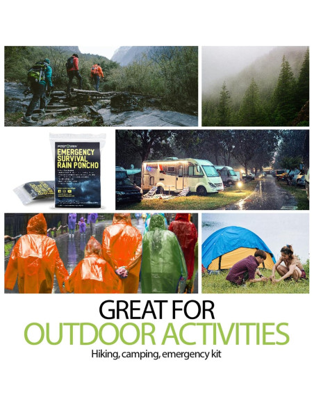 Poncho de Lluvia de Emergencia FosPower 4 Piezas Impermeable