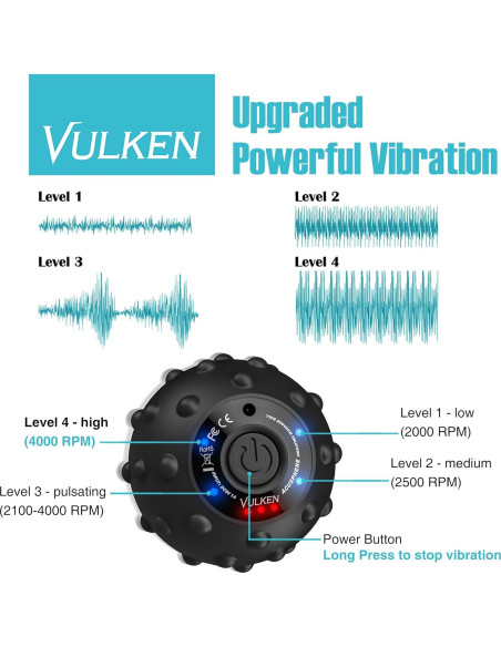 Bola de Masaje Vibrante Vulken Acusphere 4 Velocidades 9.53cm