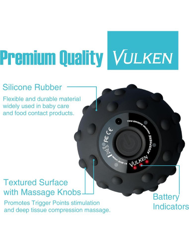 Bola de Masaje Vibrante Vulken Acusphere 4 Velocidades 9.53cm