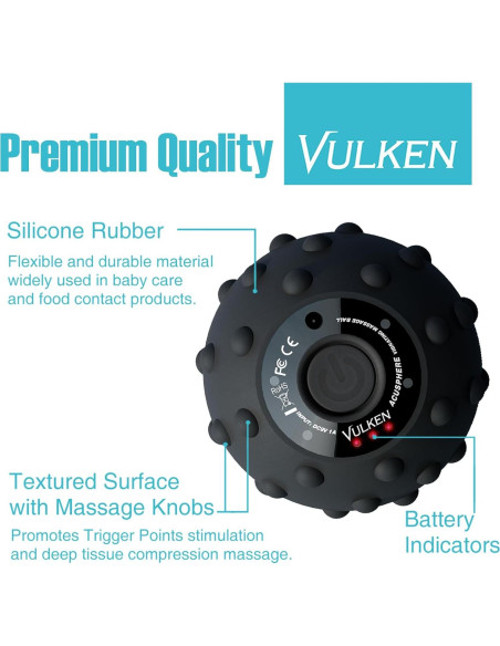 Bola de Masaje Vibrante Vulken Acusphere 4 Velocidades 9.53cm