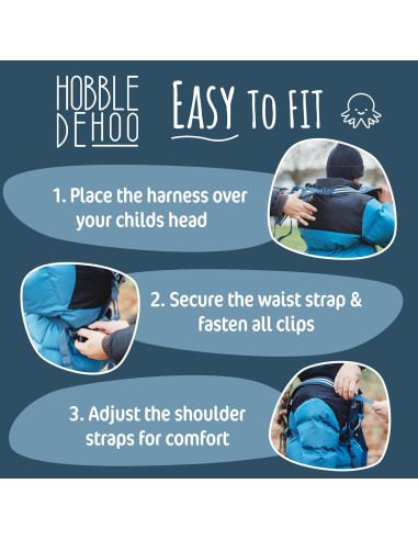Arnés Infantil Hobbledehoo XL Azul para Niños 7+ Años