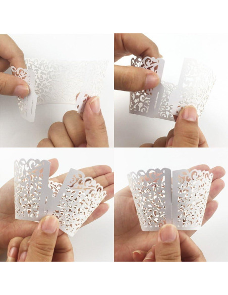 100 Fundas para Cupcake SUYEPER Beige Caladas 7.87 cm