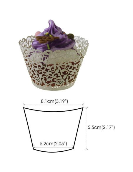 100 Fundas para Cupcake SUYEPER Beige Caladas 7.87 cm