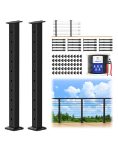 CKE Kit de Barandilla de Cable 5-10ft Negro 36" (91.44cm) 2Pack