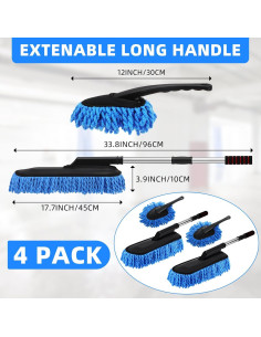 Kit de 4 Dusters de Microfibra Tanlade para Auto Azul 2