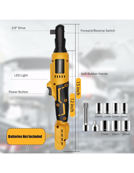 Llave de Carraca Inalámbrica Lezwuatoolz 3/8" 100 N.m 20V