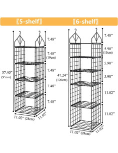 Organizador de Closet Colgante Yagizaai 5 Estantes Negro 2
