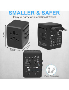 Adaptador de Viaje Universal Pecrol 6 Puertos 6.0A 30W 2