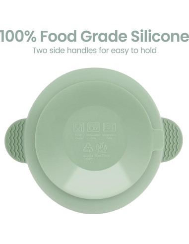 Juego de Tazones y Cucharas de Silicona Eascrozn para Bebés