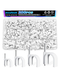 Clips de Cable Redondo mxuteuk 200PCS 4-10mm con Clavos