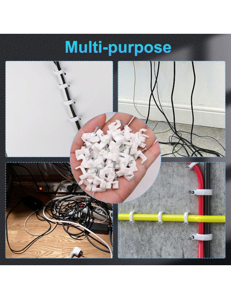 Clips de Cable Redondo mxuteuk 200PCS 4-10mm con Clavos