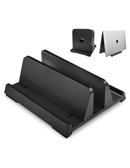 Soporte Vertical para Laptop JIMEJV, Organizador ABS Negro