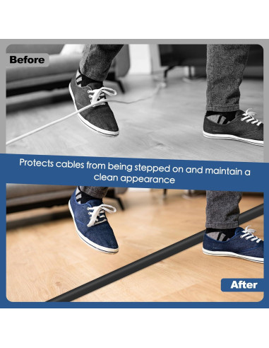 Cubierta de Cordón Autoadhesiva para Suelo EYAYEN 1.01m Negro