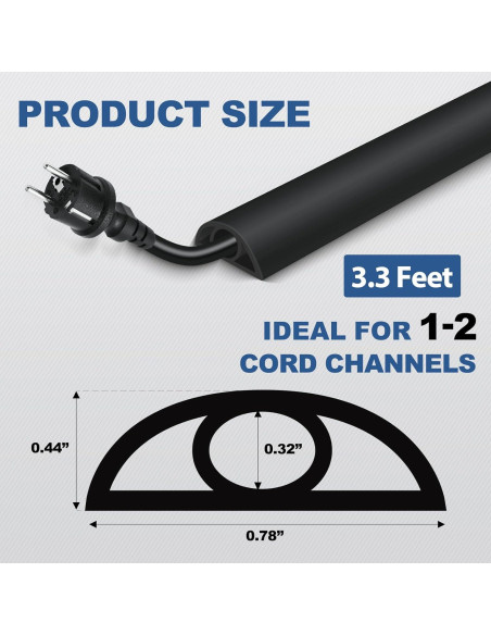 Cubierta de Cordón Autoadhesiva para Suelo EYAYEN 1.01m Negro