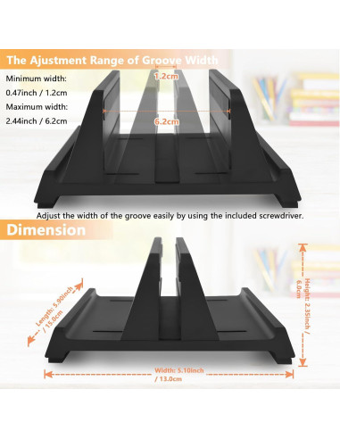 Soporte Vertical para Laptop JIMEJV, Organizador ABS Negro