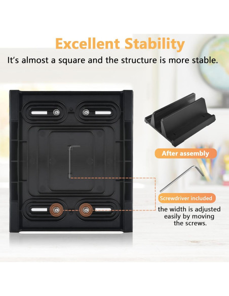 Soporte Vertical para Laptop JIMEJV, Organizador ABS Negro