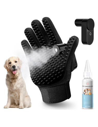 Guante Quitapelos para Mascotas POHAHA - Negro, Suave y Eficiente
