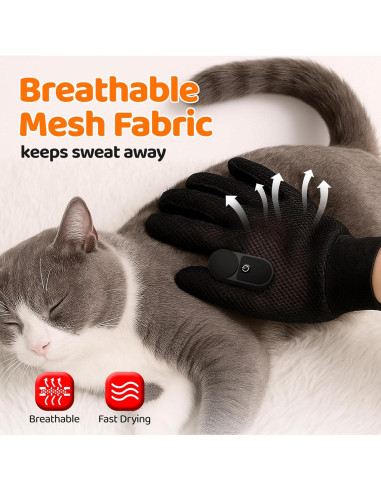 Guante Quitapelos para Mascotas POHAHA - Negro, Suave y Eficiente