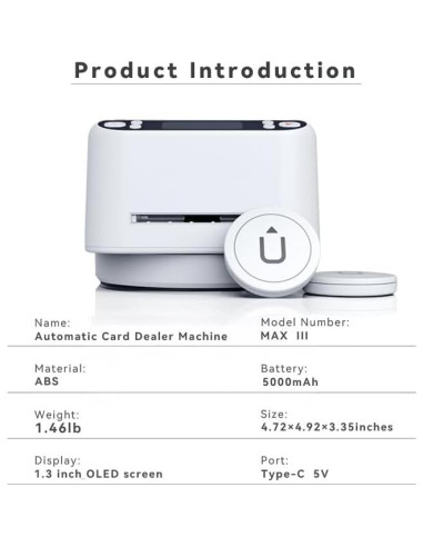 Máquina Automática de Reparto de Cartas Ht Viik MAX II - 8 Jugadores, Blanco