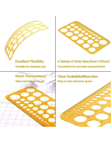Plantilla Redonda RZDEAL 25.5 cm con 37 Círculos Métricos Plantilla Redonda RZDEAL 25.5 cm con 37 Círculos Métricos