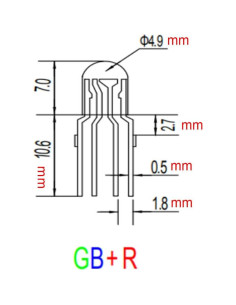 Indicador LED RGB 3 en 1 JGW 570RGB Bajo Voltaje 20 Unidades 2