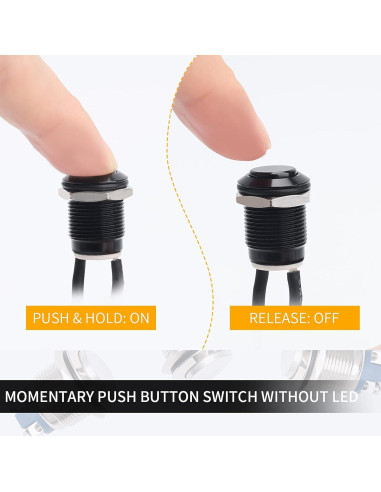 Interruptor de Botón Momentáneo STARELO 12mm IP65 5pcs