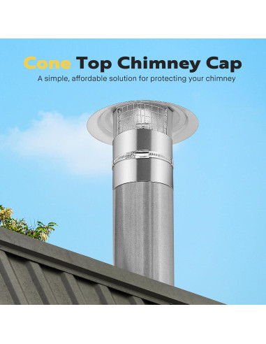 Tapa de Chimenea VIVOHOME 10.16 cm Ajustable Acero Galvanizado