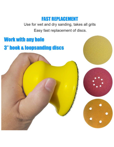 Paquete de 2 bloques de lijado redondos 7.6 cm Tockrop-81