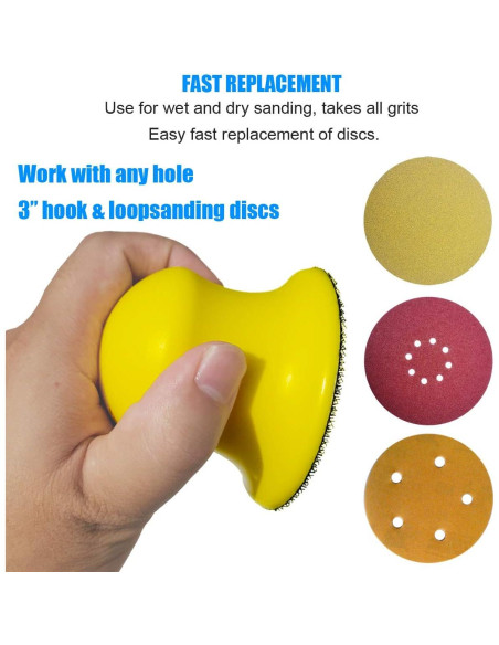 Paquete de 2 bloques de lijado redondos 7.6 cm Tockrop-81 Paquete de 2 bloques de lijado redondos 7.6 cm Tockrop-81