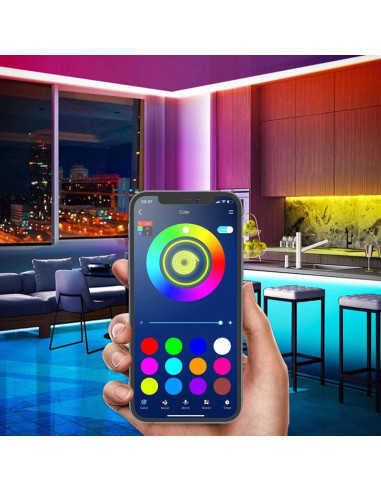 Tira de Luces LED Tenmiro 10m RGB Control Remoto Sincronizadas