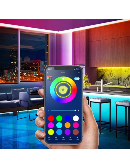 Tira de Luces LED Tenmiro 10m RGB Control Remoto Sincronizadas