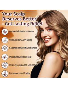 Exfoliante de cuero cabelludo GUOYAOLIFU 300g 2 en 1 con masajeador 2
