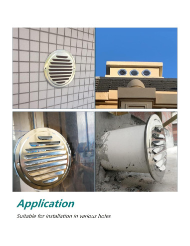 Rejilla de Ventilación de Aire 80mm Allvent Acero Inoxidable