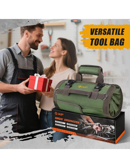 Bolsa de Herramientas Enrollada UUP Verde Resistente 11 Compartimentos