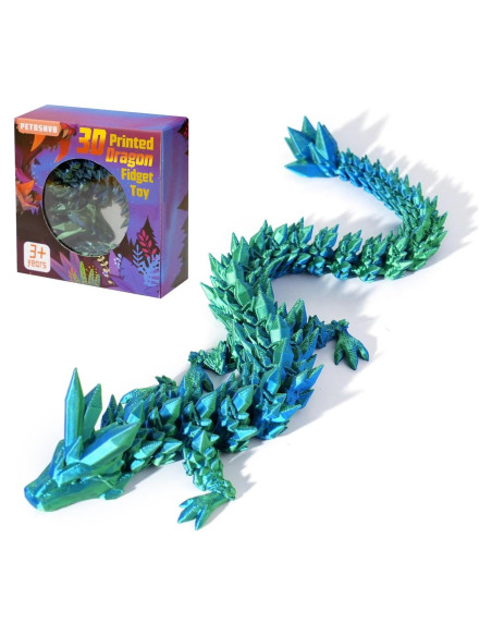 Dragón Articulado Impreso en 3D Bakira 30.48 cm Azul Dragón Articulado Impreso en 3D Bakira 30.48 cm Azul