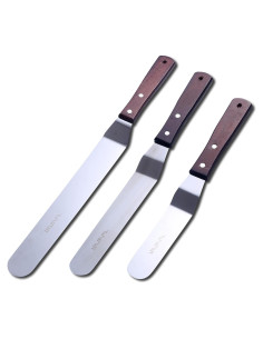 Juego de espátulas para decorar pasteles LEGERM 15-25 cm acero inoxidable
